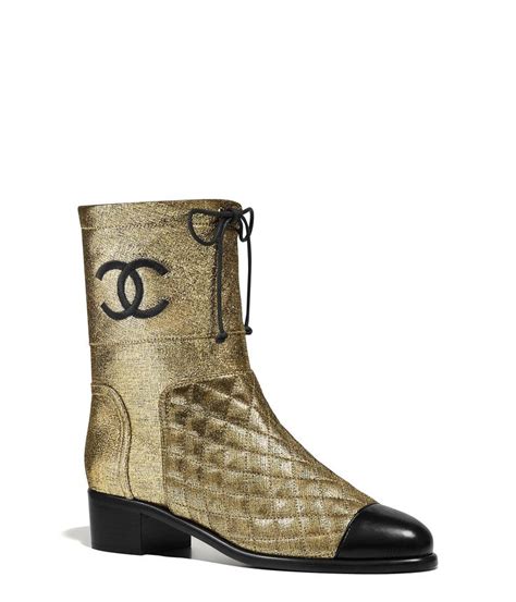 gold chanel boots|Chanel sneakers gold.